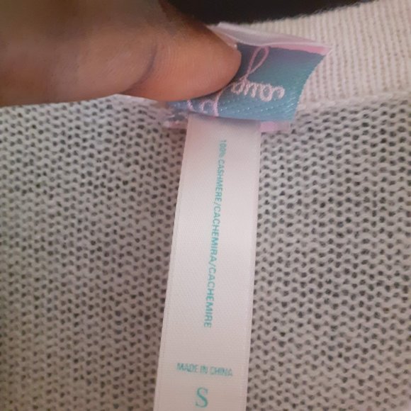 AQUA 100%CASHMERE LONGER SLEEVE RIBBED KNIT SWEATER ,Cream SMALL with measuremnt - Picture 2 of 4